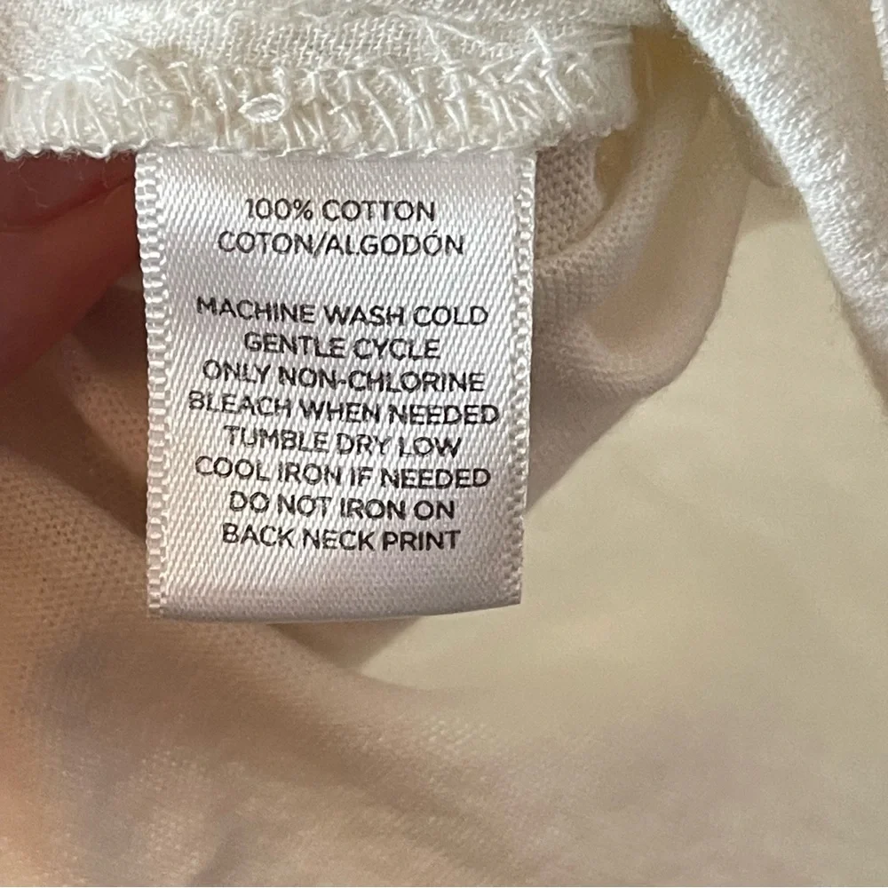 ❌SOLD❌NWT ANN TAYLOR LOFT White T-Shirt w/ Crochet Details - Picture 5 of 6